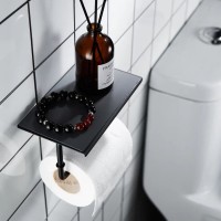 Держатель для туалетной бумаги с полочкой Shevanik SZ15H, черный Держатель для туалетной бумаги с полочкой Shevanik SZ15H, черный