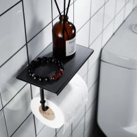 Держатель для туалетной бумаги с полочкой Shevanik SZ15H, черный Держатель для туалетной бумаги с полочкой Shevanik SZ15H, черный