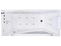 Акриловая ванна Orans 65108L0 L 170x75 см, левая, пристенная, с гидромассажем, белая, с каркасом, с экранами, со смесителем, со сливом-переливом, с подсветкой, с подголовником, с поручнем