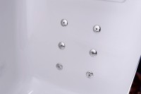 Акриловая ванна Orans 65108L0 L 170x75 см, левая, пристенная, с гидромассажем, белая, с каркасом, с экранами, со смесителем, со сливом-переливом, с подсветкой, с подголовником, с поручнем