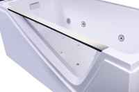 Акриловая ванна Orans 65108L0 L 170x75 см, левая, пристенная, с гидромассажем, белая, с каркасом, с экранами, со смесителем, со сливом-переливом, с подсветкой, с подголовником, с поручнем