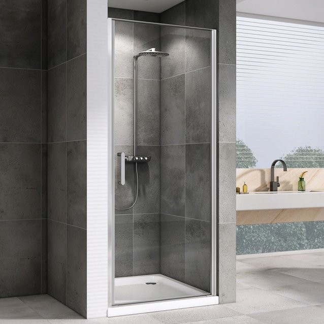 Душевая дверь в нишу Abber Sonnenstrand AG04070 70 см, профиль хром, стекло прозрачное