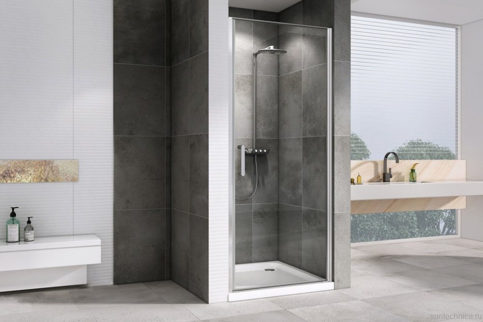Душевая дверь в нишу Abber Sonnenstrand AG04070 70 см, профиль хром, стекло прозрачное