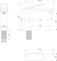 Смеситель для раковины Wonzon & Woghand WW-A40482-BG брашированное золото