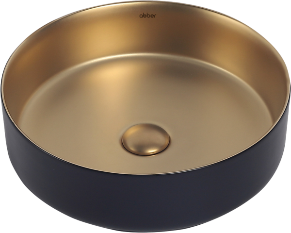 Накладная раковина Abber Bequem AC2109BG матовое золото с черным