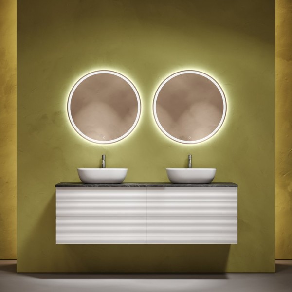 Мебель для ванной комнаты Sancos Folk 160 bianco, столешница черный мрамор TT160A1X, раковина CN6009