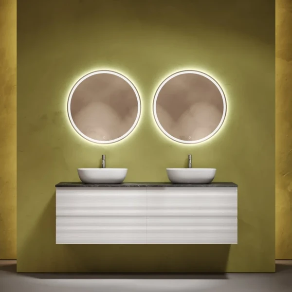 Мебель для ванной комнаты Sancos Folk 160 bianco, столешница черный мрамор TT160A1X, раковина CN6009