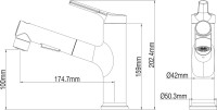Смеситель для раковины Wonzon & Woghand WW-A40862-BG с выдвижным изливом, брашированное золото
