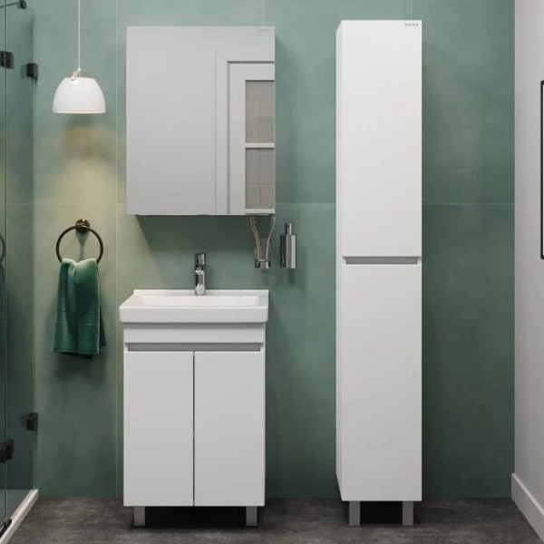 Мебель для ванной комнаты Onika Милтон Квадро 55 напольная, белая