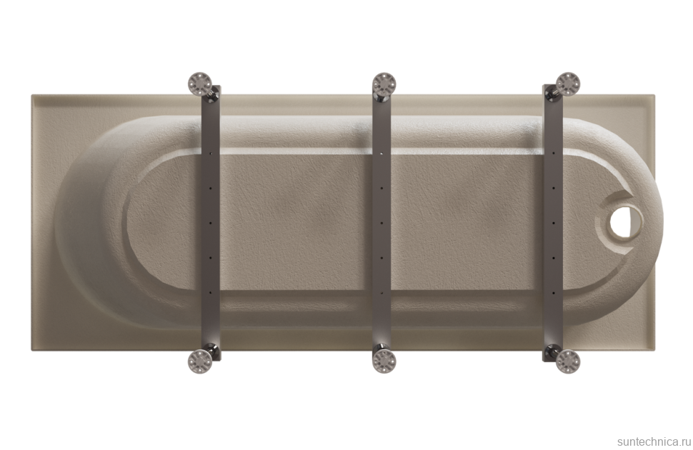 Акриловая ванна Radomir Вальс Ангосто 170x70 см, встраиваемая, белая, на ножках