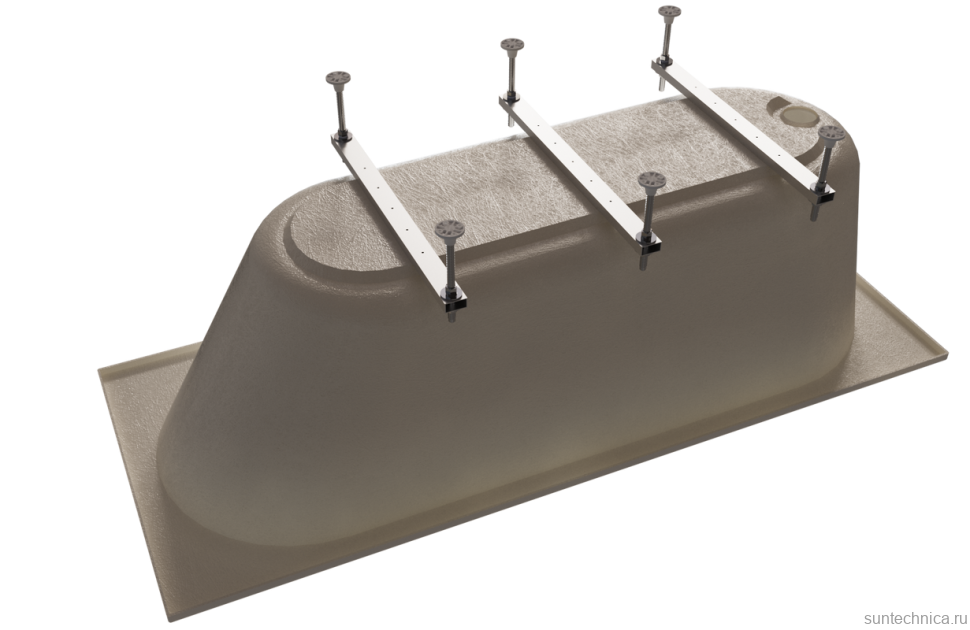 Акриловая ванна Radomir Вальс Ангосто 170x70 см, встраиваемая, белая, на ножках