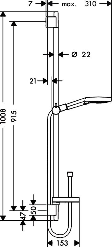 Душевой комплект Термостат Hansgrohe Ecostat Comfort 13116000, для душа + Гарнитур Raindance Select S 120 3iet 26631000