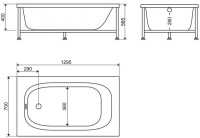 Акриловая ванна BelBagno BB101-130-70 130x70 см, пристенная (уценка: после реставрации)