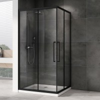 Душевой уголок Abber Schwarzer Diamant AG02128BH 120x80, профиль черный, стекло прозрачное