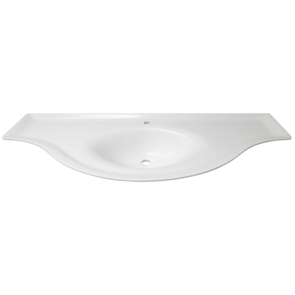 Мебельная раковина Belux Версаль 147 накладная, глянцевая белая, полукруглая, искусственный мрамор