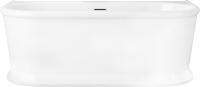 Акриловая ванна BelBagno BB408-1500-800 без опоры 150x80 см, пристенная, белая, овальная, со сливом-переливом