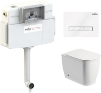 Комплект Lavinia Boho Унитаз приставной Bell Pro 33014040 + Крышка-сиденье Bell Pro 33290100 с микролифтом + Бачок скрытого монтажа RelFix 38020010 + Кнопка RelFix 3805003W