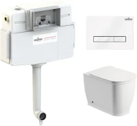 Комплект Lavinia Boho Унитаз приставной Bell Pro 33014040 + Крышка-сиденье Bell Pro 33290100 с микролифтом + Бачок скрытого монтажа RelFix 38020010 + Кнопка RelFix 3805003W