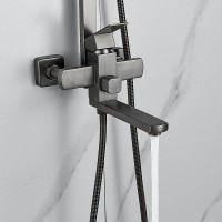 Душевая стойка Shevanik S7036T оружейная сталь