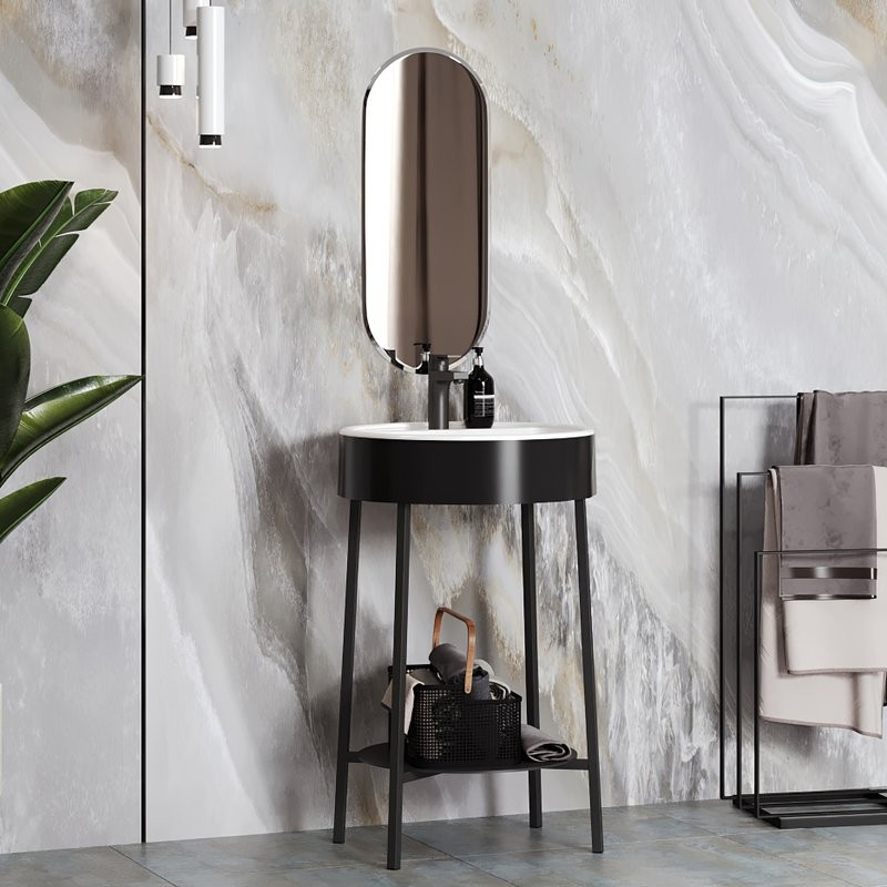 Мебель для ванной комнаты Belux Эвора 53 напольная, черная матовая