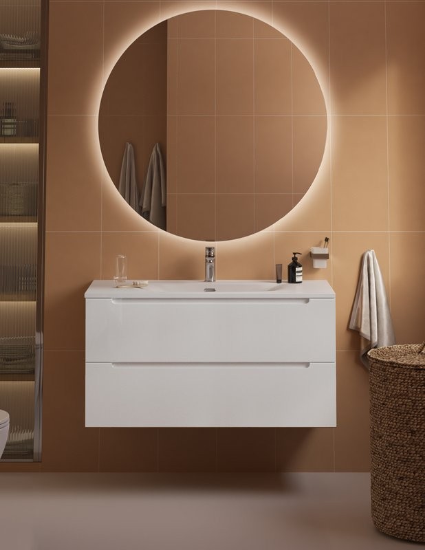 Мебель для ванной комнаты BelBagno Etna 100 bianco lucido, раковина BB-8099-120-2