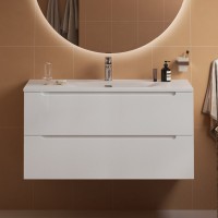 Мебель для ванной комнаты BelBagno Etna 100 bianco lucido, раковина BB-8099-120-2