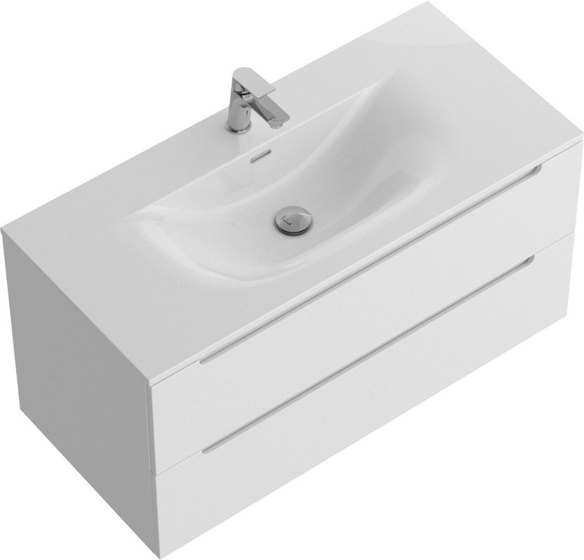 Мебель для ванной комнаты BelBagno Etna 100 bianco lucido, раковина BB-8099-120-2