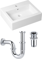 Комплект Накладная раковина Lavinia Boho Bathroom Sink 33311014 + Донный клапан Wellsee Drainage System 182134000 хром + Сифон 182102000 хром