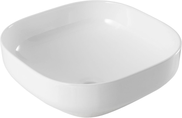 Накладная раковина Aquanet Elegant 326058 38 глянцевая белая, квадратная, искусственный камень