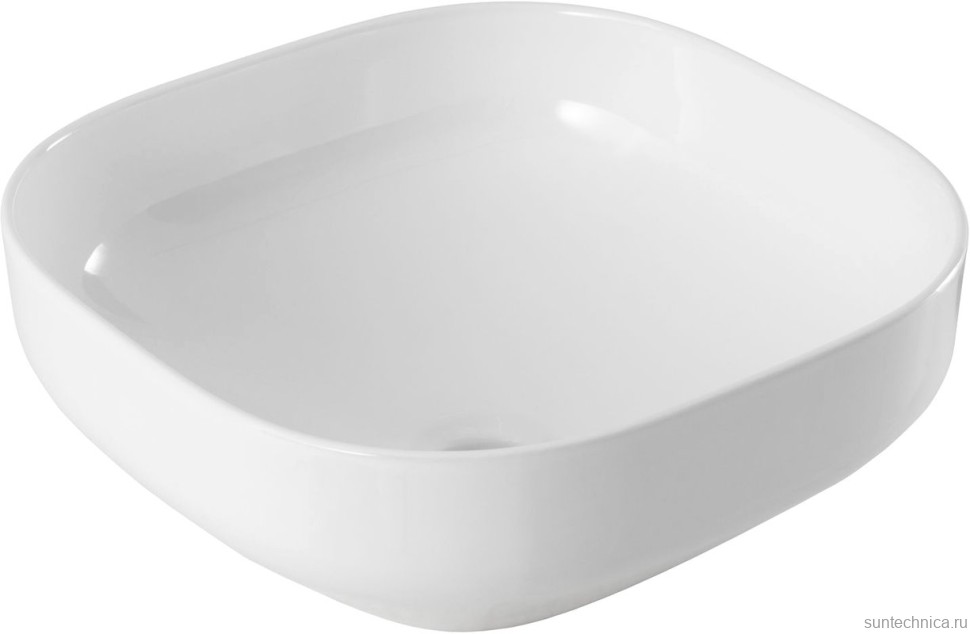 Накладная раковина Aquanet Elegant 326058 38 глянцевая белая, квадратная, искусственный камень