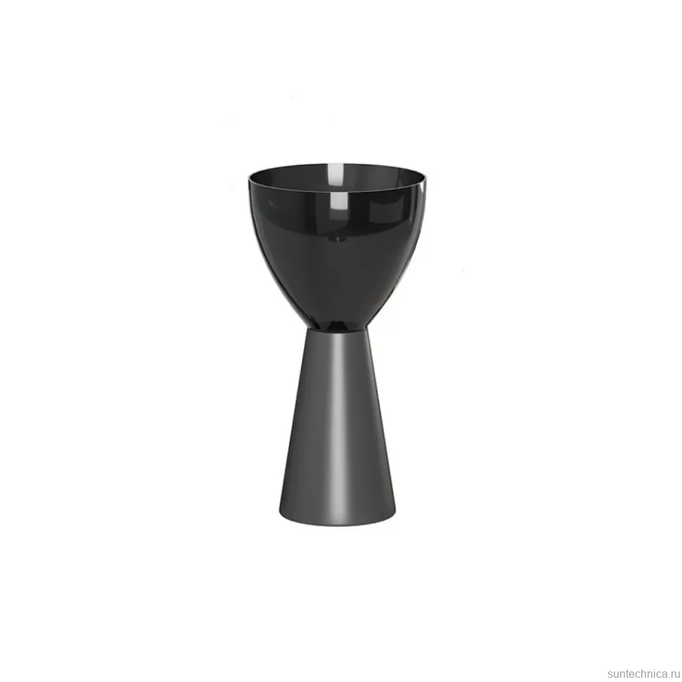 Раковина напольная Abber Kristall AT2703Onyx-Black 45 глянцевая черная, матовая черная, круглая, моноблок
