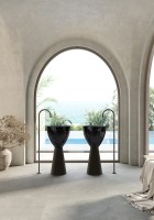 Раковина напольная Abber Kristall AT2703Onyx-Black 45 глянцевая черная, матовая черная, круглая, моноблок