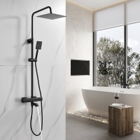 Душевая стойка Shevanik S3096H с термостатом, черный