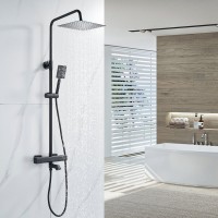 Душевая стойка Shevanik S3096H с термостатом, черный