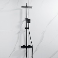 Душевая стойка Shevanik S3096H с термостатом, черный