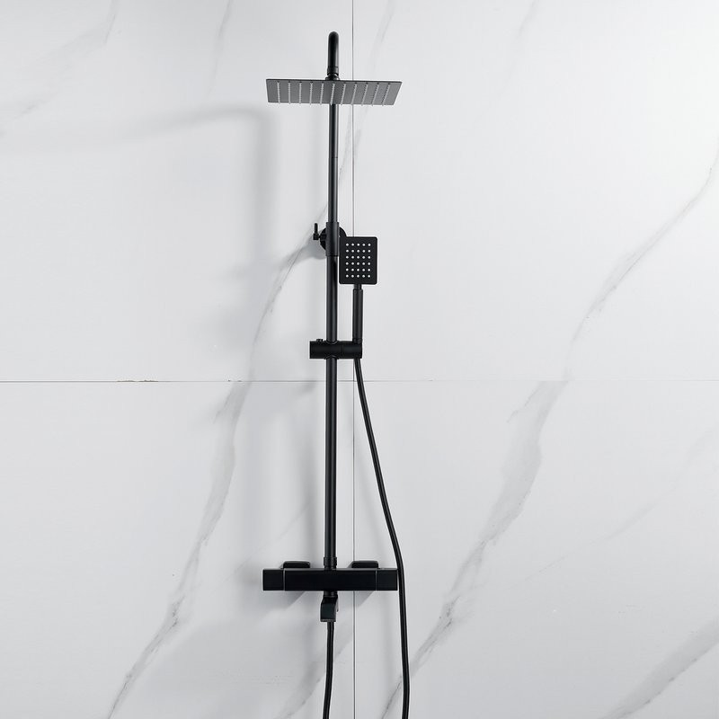 Душевая стойка Shevanik S3096H с термостатом, черный