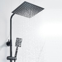 Душевая стойка Shevanik S3096H с термостатом, черный