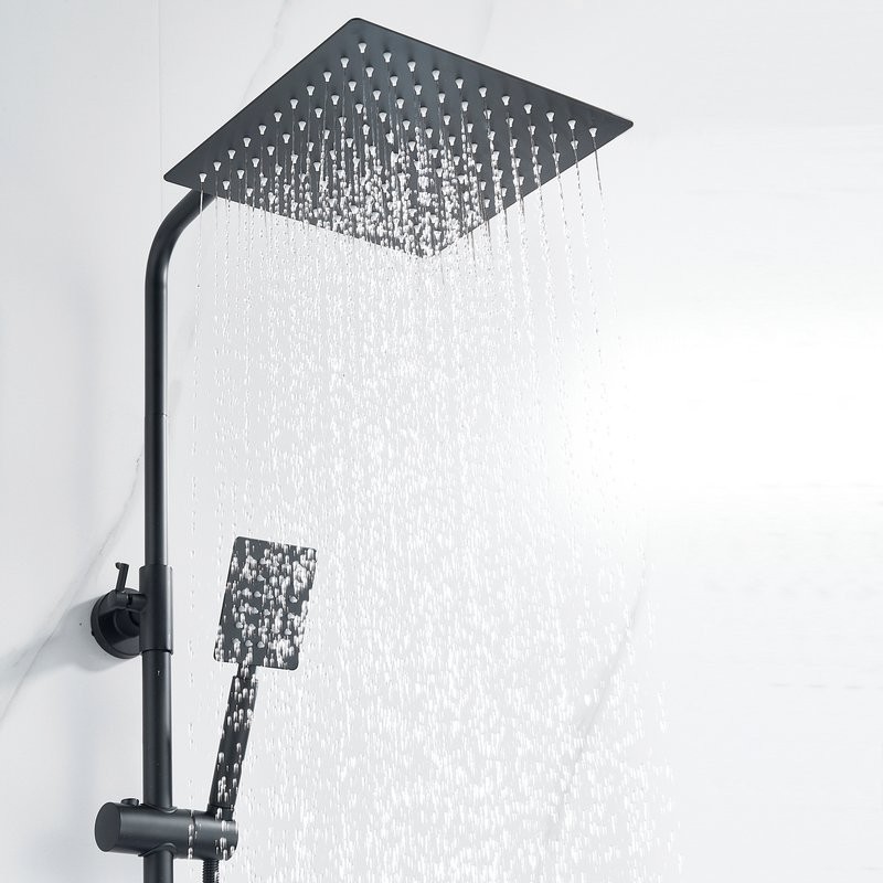 Душевая стойка Shevanik S3096H с термостатом, черный