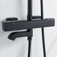 Душевая стойка Shevanik S3096H с термостатом, черный