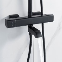Душевая стойка Shevanik S3096H с термостатом, черный