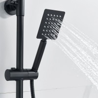 Душевая стойка Shevanik S3096H с термостатом, черный