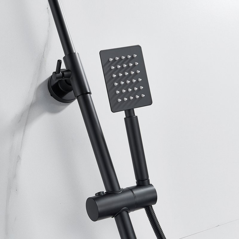 Душевая стойка Shevanik S3096H с термостатом, черный