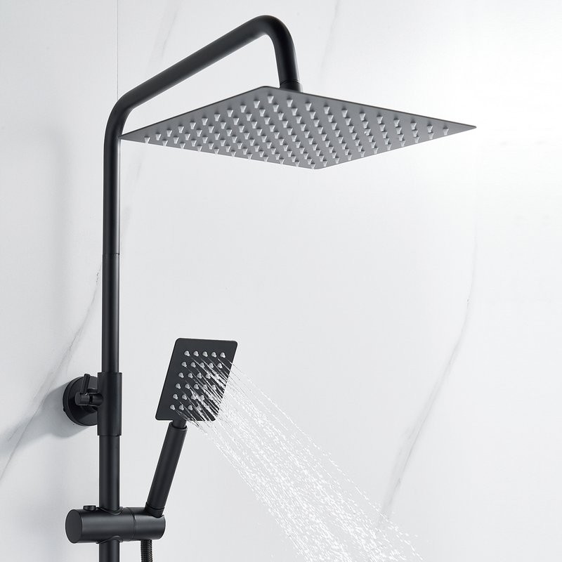 Душевая стойка Shevanik S3096H с термостатом, черный