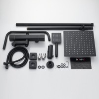 Душевая стойка Shevanik S3096H с термостатом, черный