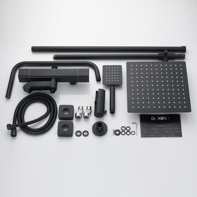 Душевая стойка Shevanik S3096H с термостатом, черный