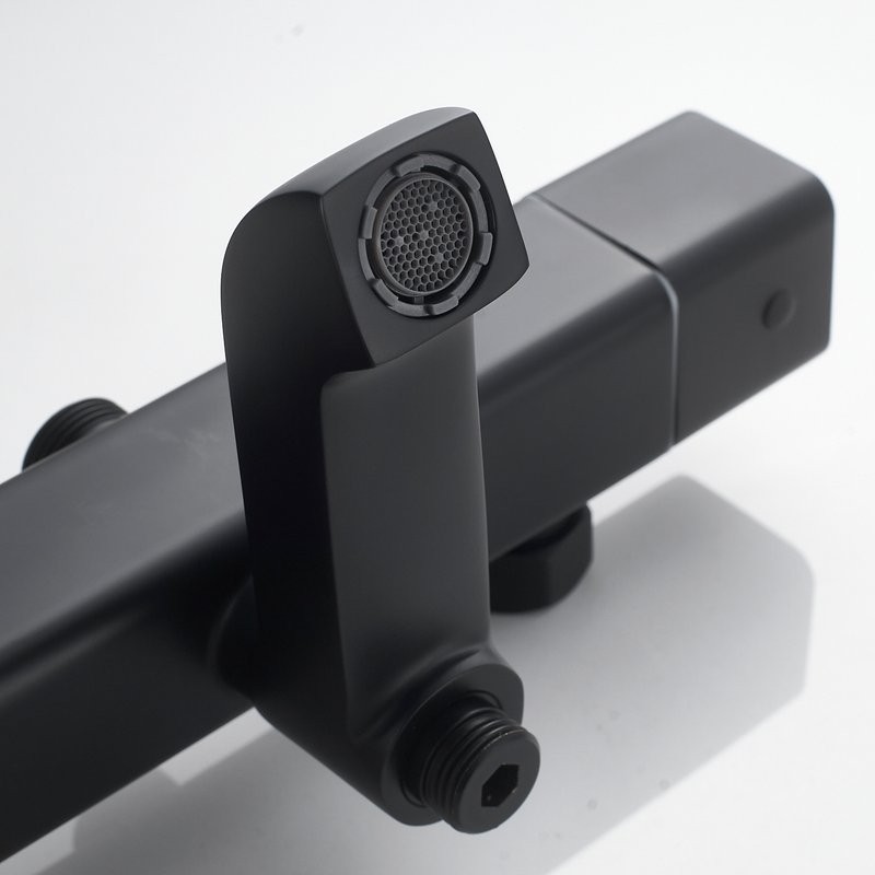 Душевая стойка Shevanik S3096H с термостатом, черный