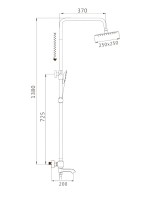 Душевая стойка Shevanik S3096H с термостатом, черный