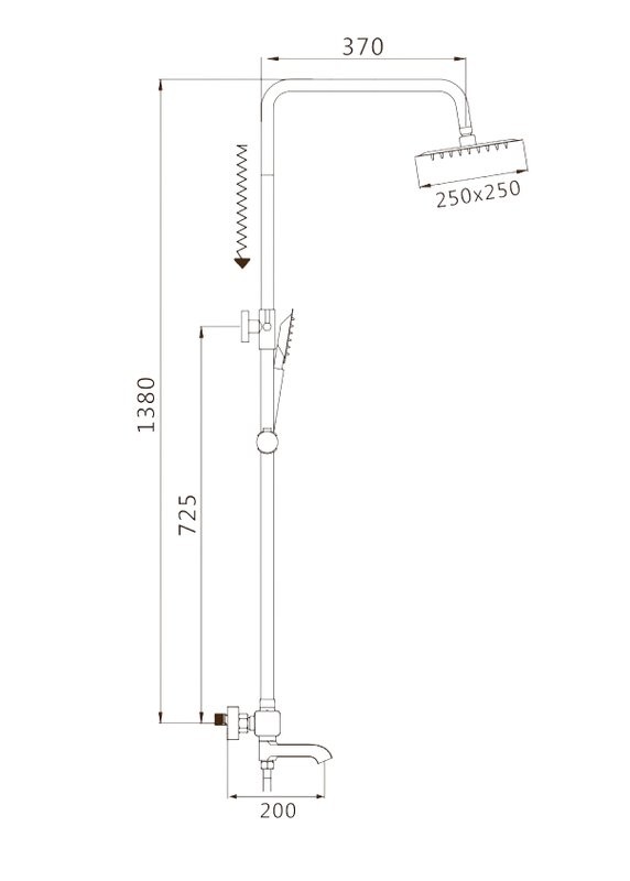 Душевая стойка Shevanik S3096H с термостатом, черный