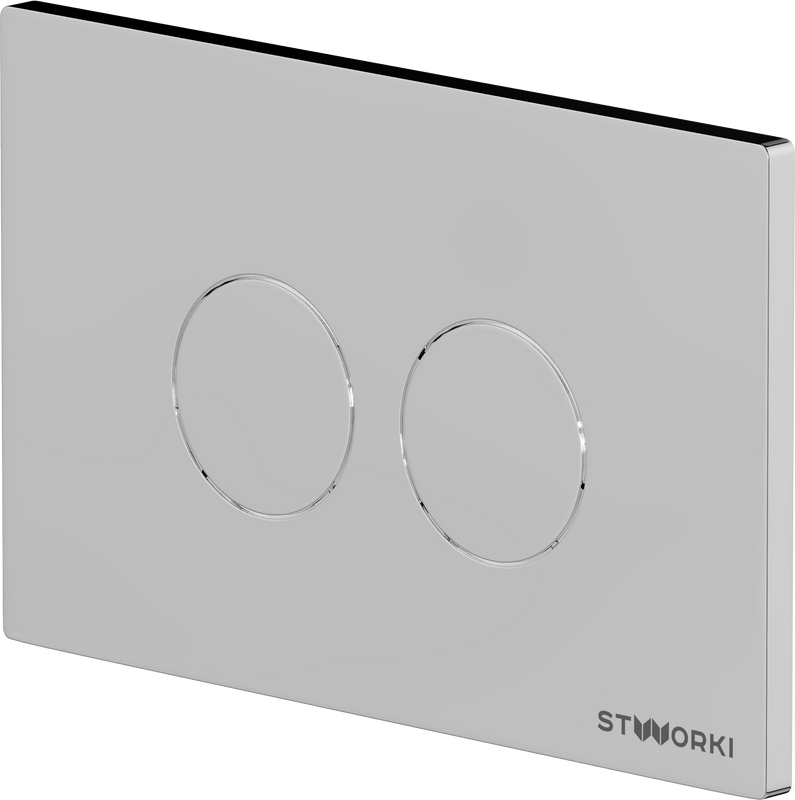 Комплект Унитаз подвесной STWORKI Олланд S01401WH безободковый, с микролифтом, глянцевый белый + Инсталляция + Кнопка Хельсинки 500472 хром глянцевая