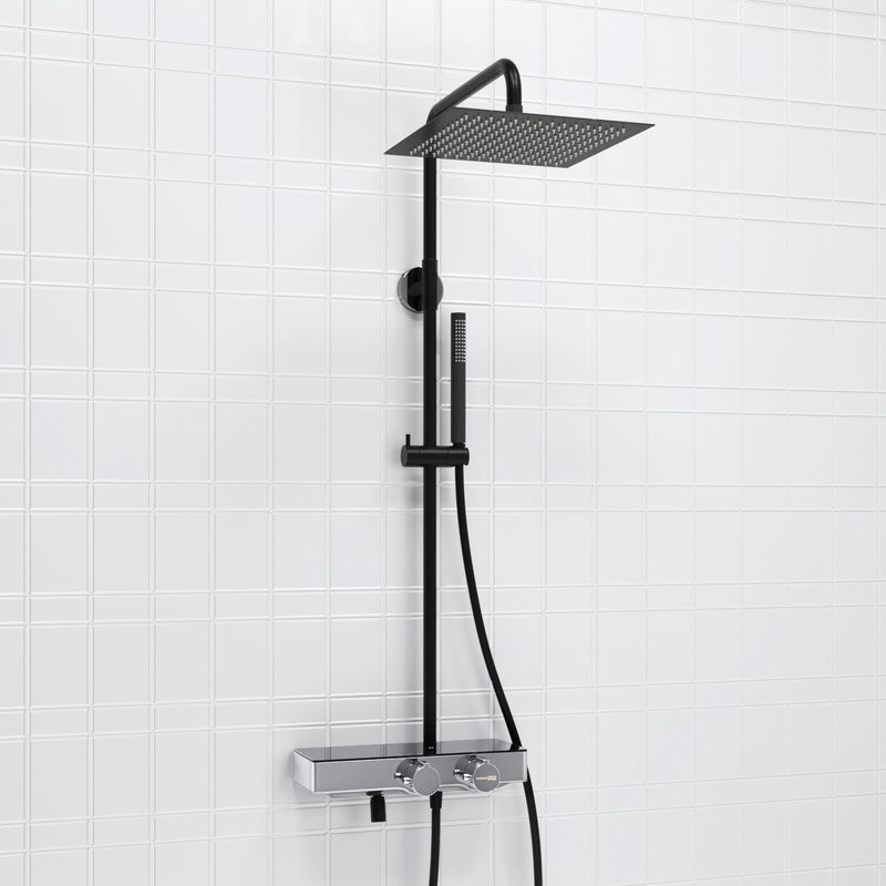 Душевая стойка Wasserkraft Abens 2000 A114.162.217.CB Thermo с термостатом, черная
